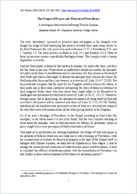 2014 The Thomist The Gospel of Prayer and Theoris of Providence.pdf